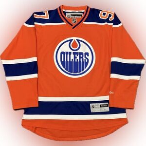 Edmonton Oilers Connor McDavid "Orange Crush" Reebok NHL Hockey Jersey Size L